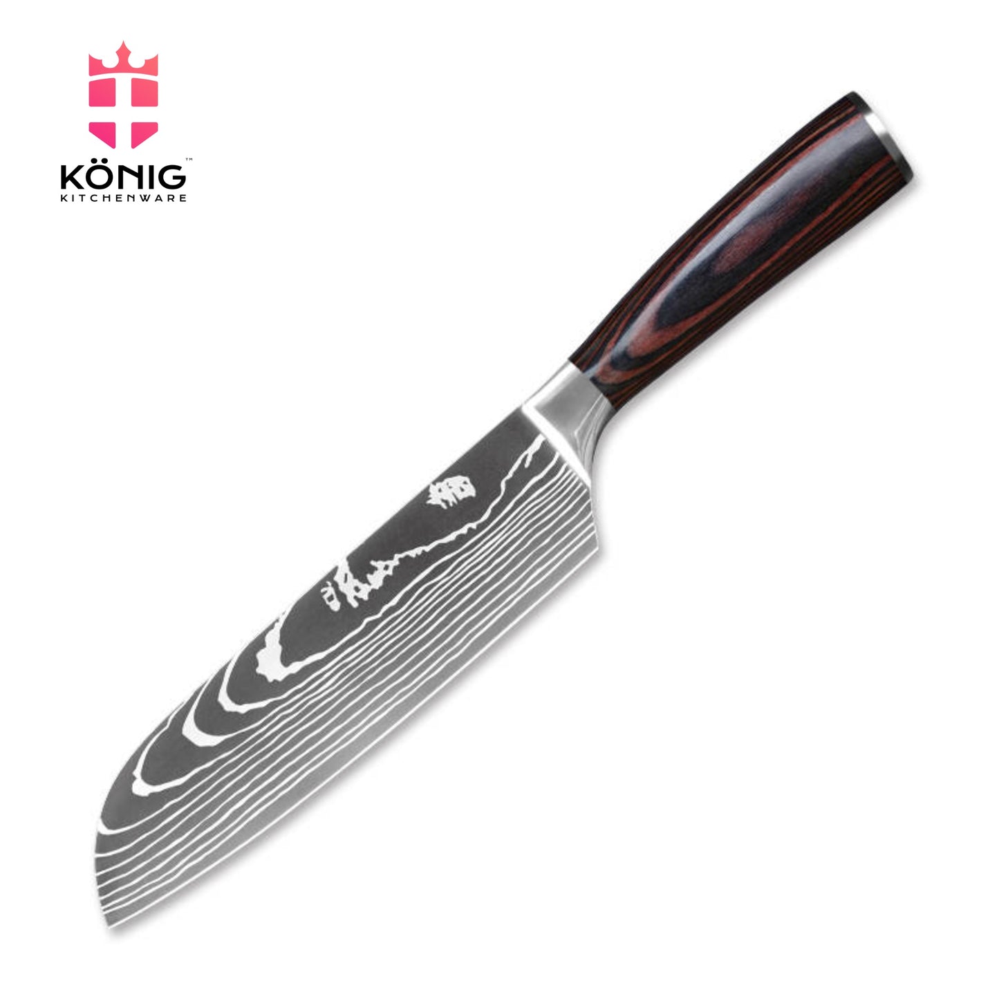5-Piece Damascus Kitchen Knife Set (Rosewood)