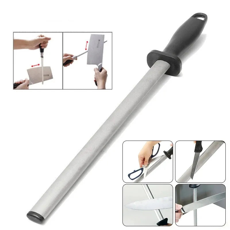 High Quality 8-12Inch Diamond Knife Sharpener Rod,Professional Sharpening Steel for Master Chef,Sharpener Stone Tool,for Kitchen
